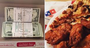 Man Finds 1 300 Hiding In His Box Of Dominos Chicken Wings First We Feast