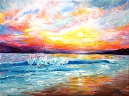 Du Mochtest Unter Fachkundiger Anleitung Lernen Wie Man Diesen Sonnenuntergang Am Meer Malen Kann Auf Ei Sonnenuntergang Malen Malerei Inspiration Idee Farbe