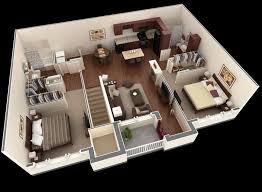 2 bedroom house plans 3d. 20 Awesome 3d Apartment Plans With Two Bedrooms Part 2