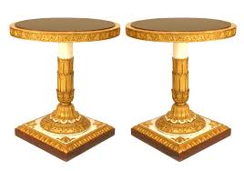 Tie your living room or den together with this warmly weathered end table. Italian Neo Classic Painted End Tables
