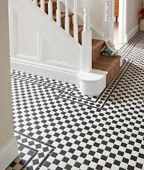 Victorian Black White Chequer Tile Tiled Hallway Hallway Tiles Floor Victorian Hallway