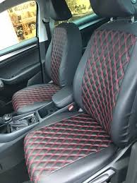 All black with black centre and black double stitching leatherette tailor made covers. D M Seat Covers Skoda Kodiaq Front Seats Covered With Facebook