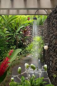 Ducha Jardin Tropical Ducha De Jardin Cabana De Jardin Jardines Tropicales