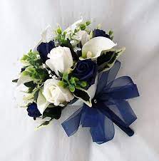 Maybe you would like to learn more about one of these? Navy Blue Bouquet Flower Bouquet Wedding Blue Wedding Bouquet Artificial Flowers Wedding