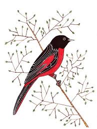 Black Bird With Long Tail And Red Beak Long Tailed Minivet This Gorgeous Red And Black Bird Visits Us In Autumn Every Year It Is The Second Bird In My Series Featuri Black Bird Creatures Two Birds
