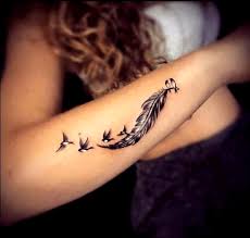 Exclusive Feather With Birds Feather Tattoos Feather Tattoo Design Feather Tattoo