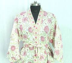 Japanese Robe Cotton Cardigan Bathrobe Bridesmaid Dressing Gown Hand Patch Work Block Print Cotton Bathrobe Indian Robes Dressing Gown In 2020 Gown Hand Bridesmaid Dressing Gowns Gowns Dresses