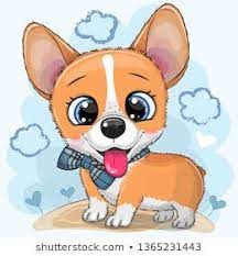 cute cartoon dog corgi with a bowtie on a meadow multyashnye sobaki sobaka risunki milyj multfilm