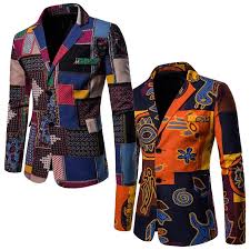 Mens Blazers Ankara Styles Jacket African Print Outfits Mexican Ethnic Floral Blazer Wedding Coat Party Wear Suit Jacket