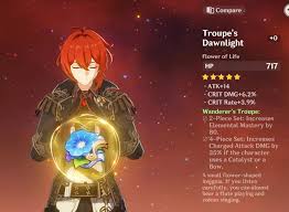 Increases charged attack dmg by 35% if the character uses a catalyst or bow. Facebook