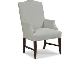 This Dining Chair Has A Tall Arched Upholstered Back The Upholstered Arms Have Scooped Shap Comfy Living Room Upholstered Dining Chairs Dining Room Arm Chairs