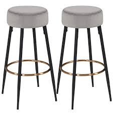 Amazon Com Duhome Elegant Lifestyle Modern Round Velvet Bar Stool Contemporary Dining Chair Counter Height Seat Fo Bar Stools Metal Bar Stools Cool Bar Stools