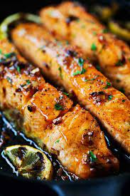 Quick, easy and tangy baked salmon fillets. Salmon Recipe Honey Garlic Salmon Rasa Malaysia