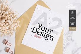 A2 Card Mock Up 3 In 2020 Recipe Cards Invitation Cards Cards