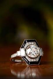 Diamond And Onyx Engagement Ring Estate Diamond Jewelry Onyx Engagement Ring Onyx Engagement