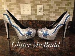 Dallas Cowboys High Heels Dallas Cowboy Inspired Glitter High Heel By Glittermebadd On Etsy Find More Women Fash Dallas Cowboys Shoes Cowboy Shoes High Heels
