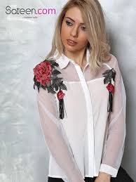 101 0039 Kollari Tullu Nakisli Gomlek Kadin Giyim Kadin Ve Giyim