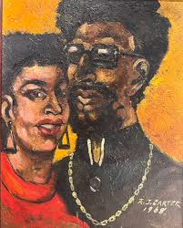 Untitled Abstract" by Floyd Coleman 38 x 48 1/4 inches, oil painting