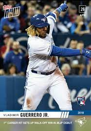 For collectors, a big cardboard milestone is the release of the vladimir guerrero jr. Vladimir Guerrero Jr 2019 Topps Now Rookie Card 137
