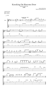 Knockin On Heavens Door Acoustic Solo Tab Guitar Tabs Songs Acoustic Guitar Learn Guitar Songs