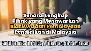 Yuran pengajian ipta lebih murah jika dibandingkan dengan ipts kerana ipta mendapat. Senarai Lengkap Pihak Yang Menawarkan Biasiswa Dan Pembiayaan Pendidikan Di Malaysia