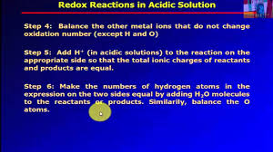 Balancing Oxidation Reduction Reactions Acidic Solution Oxidation Reduction Method Redox Reactions Oxidation Solutions