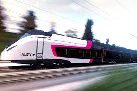 Old russian trains and a new alstom train on m2. Coradia Liner V200 Main Line Train
