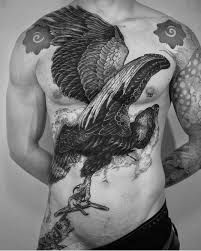 Black And White Eagle Chest Tattoo Frederico Rabelo Tattoos Body Tattoos Ink Tattoo