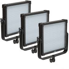 Midwest Photo F V K4000 Se Daylight 1x1 Led Studio Panel 3 Light Kit V Mount