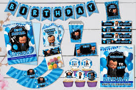 Baby boss invitations are free to download. African American Boss Baby Birthday Party Set Template Bobotemp