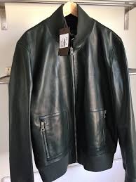 Gucci Mens Dark Green Leather Bomber Jacket Nwt Leather Bomber Jackets Leather Bomber Jacket