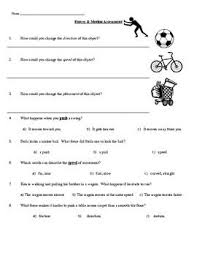 Forces And Motion Mini Assessment Force And Motion Motion Science Assessments