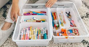 Designed to fit into our honeycomb and modular storage cubes, this unit is perfect for keeping your pens and markers organized and in plain sight. Why Every Kid Needs An Organized Craft Area Crazy Life With Littles Diy Home Decor