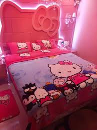 正品hellokitty猫床上四件套加厚法莱绒床单床笠通用款送抱枕一对 淘宝网全球站 toddler bed room bed