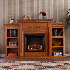 Kingfisher Lane Electric Fireplace With Bookcases In Pine Eclecticbedrooms Oak Electric Fireplace Home Decor Fireplace