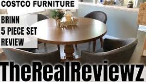 If you're looking for more options, pick the folding table set or folding stool, which give you different sizes to work with. Brinn 54 Round Pedestal 5 Piece Dining Set Costco Youtube