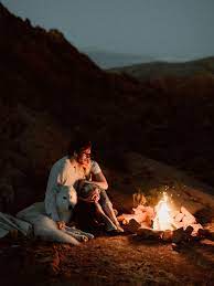 Campfire Couple Session Couples Camping Campfire Couples