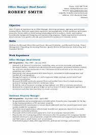 As a real estate office manager, your responsibilities include. Office Manager Resume Samples Qwikresume