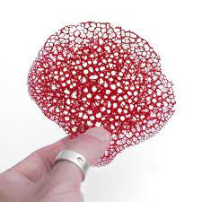 Recipe · 6 3/ 4 ounces water · 1 tablespoon saffron · 1 teaspoon smoked paprika · 3 1/ 3 ounce vegetable oil · 1 ounce flour . Coral Tuile Water 80 G Oil 30 G Flour Food Plating Molecular Gastronomy Food Garnishes