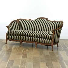 Details about royale french provincial button tufted sofa loveseat set in antique champagne, french provincial sofa entrenamientofuncionalco. Carved French Provincial Sofa W Striped Upholstery From Loveseat San Diego Of San Diego Ca Attic