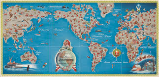 Mid Century Map Shows Santa S Journey Around The World With thousands of stockings to fill on christmas day, he needs to have enough energy to get all around the world in a single night without stopping for a while the food offered may change, the generosity and faith in a magical, kind being is consistent everywhere around the world. mid century map shows santa s journey