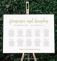 Gold Wedding Seating Chart Instant Download Alphabetical