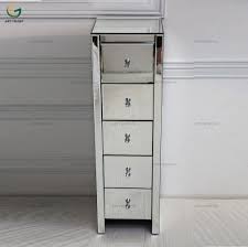 Nicolette 5 drawer silver mirrored exclusive chest transitional. Venetian Mirrored 5 Drawer Silver Tall Boy Chest Narrow Tall Storage Cabinet Buy Storage Cabinet Product On Alibaba Com