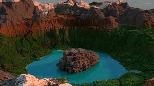 Tons of awesome minecraft wallpapers 1920x1080 to download for free. Lake Surrounded By Mountains In Minecraft Wallpaper Game Wallpapers 51840