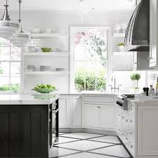 black and white painted kitchen floor
