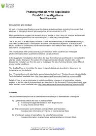 Photosynthesis With Algal Balls Post 16