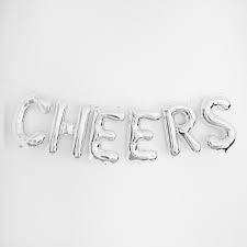 Cheers Foil Balloon Kit Silver Silver Letter Balloons Balloon Kits Letter Balloons
