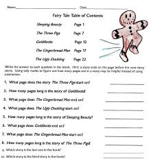 Fairy Tale Table Of Contents Activity 2 Teaching Tables Fairy Tales Table Of Contents