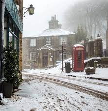 We Love England On Instagram Haworth In West Yorkshire We Re Expecting The Hottest Day Of The Year In Winter Scenery Places Winter Scenes