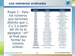 En inglés, el punto y la coma se utilizan a la inversa que. Los Numeros En Ingles Cardinales Y Ordinales Ppt Descargar